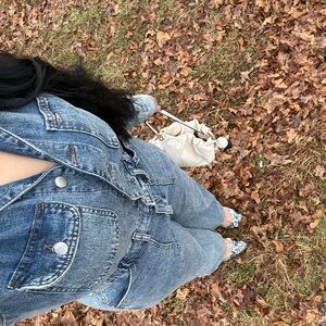 Stylish Blue Denim Women's Overalls